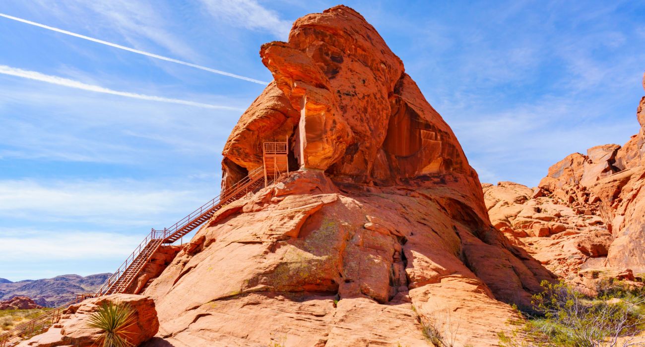 Atlatl Rock w Parku Stanowym Valley of Fire