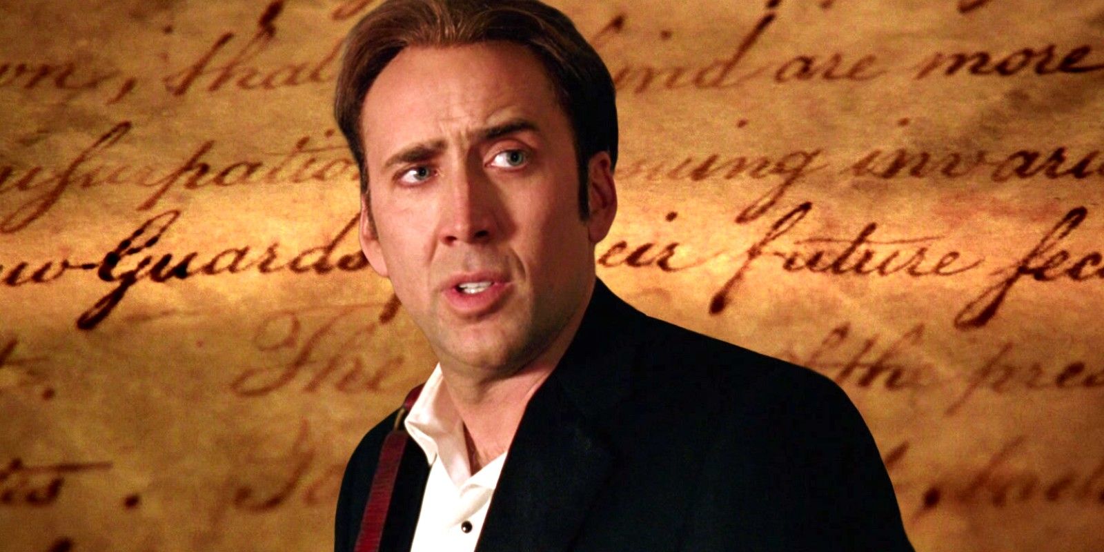 Nicolas Cage rozmawia na tle Deklaracji Niepodległości w obrazie Skarbu Narodów