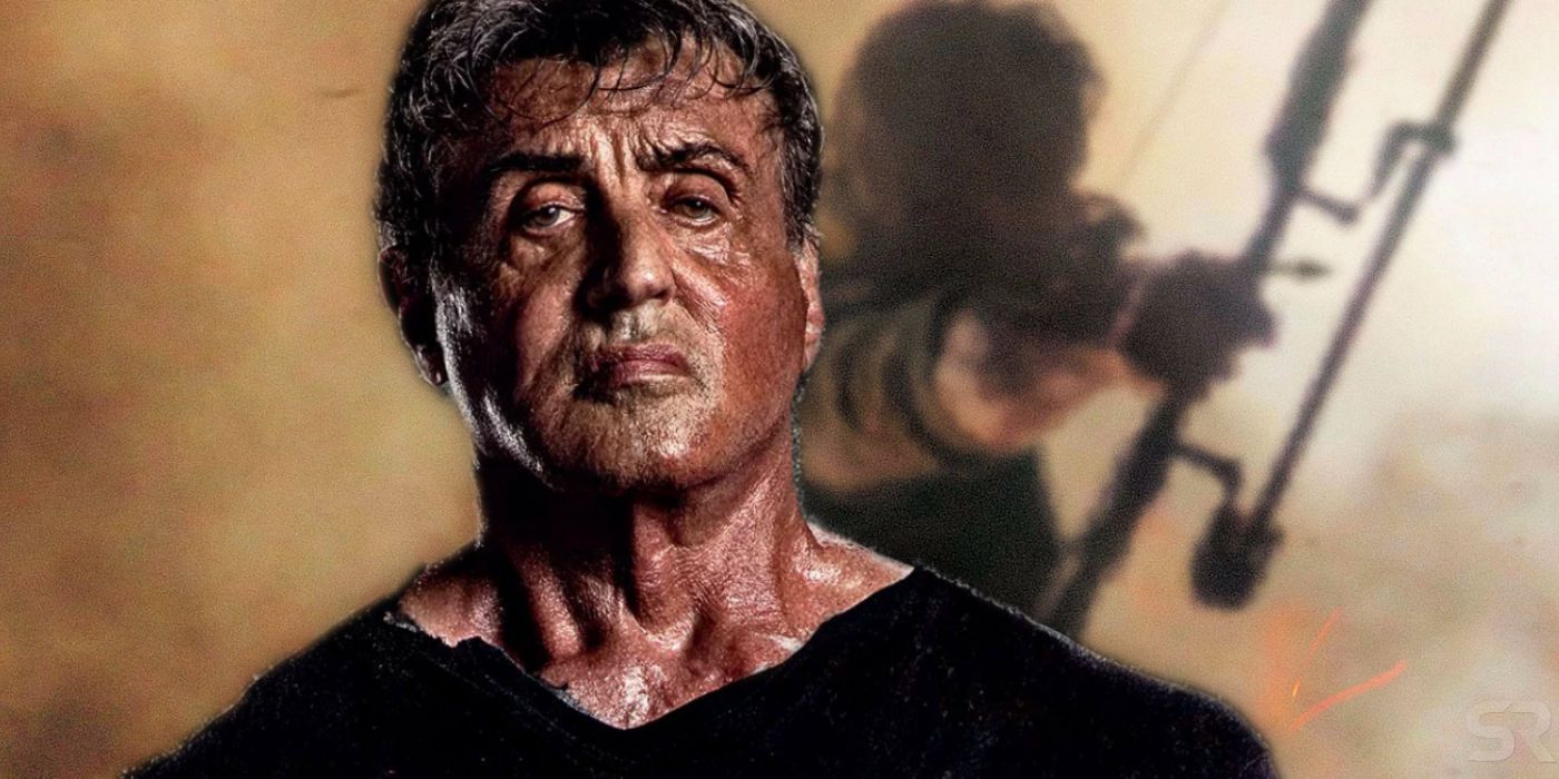 Sylvester Stallone jako Rambo i plakat Last Blood