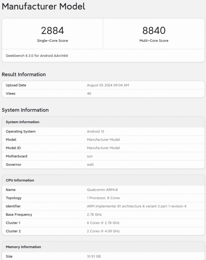 Wyniki Geekbench Snapdragona 8 Gen 4