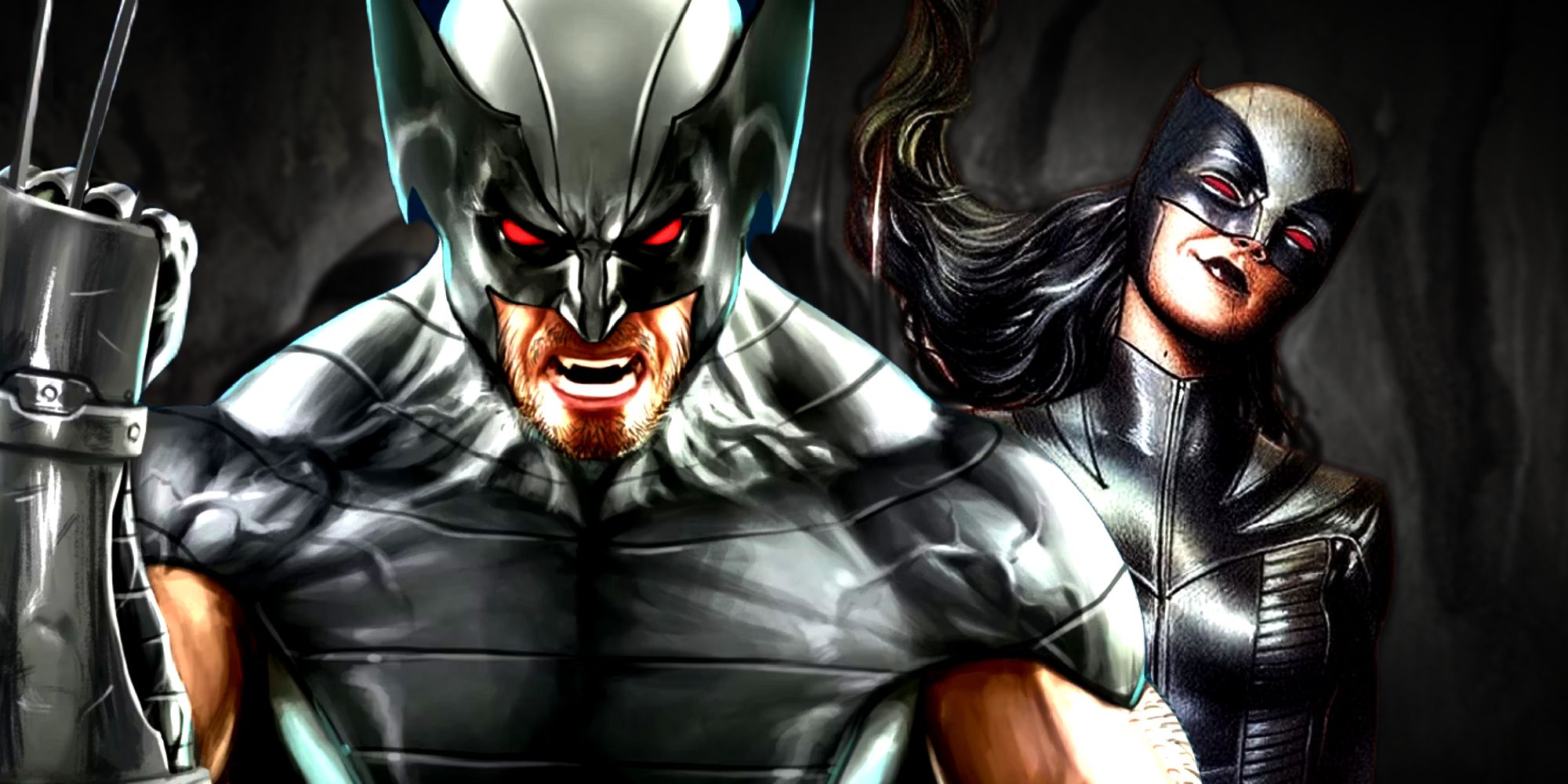 Wolverine i X-23 w czarno-szarych kostiumach X-Force X-Men